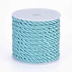Аквамарин Полиэфирного корда, витой шнур, аквамарин, 5 мм, около 4.37 ярдов (4 м) / рулон