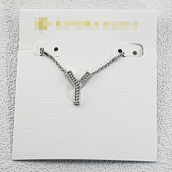 Letter Y Латунные инициальные подвески-ожерелья для женщин, платина, Письмо Y, 15.75 дюйм (40 см)