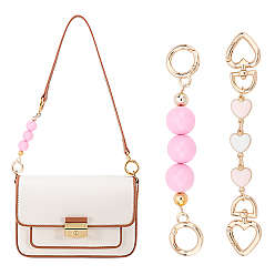 Mixed Color 2Pcs 2 Style Bag Chain Extension Straps, ABS Plastic Beads, Alloy Spring Gate Rings and Clasps, for Bag Replacement Accessories, Mixed Color, 1pc/style