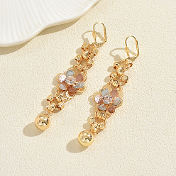 Золотой Серьги-кольца с кисточками из латуни, золотые, 90x22 мм