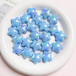 Васильковый Пластиковые бусины с УФ-покрытием, переливающаяся звезда, васильковый, 22x22 мм, отверстие : 2.8 мм