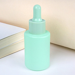 Аквамарин Стеклянный дозатор масла, пустая бутылка, шампунь для душа косметическая бутылка для хранения эмульсии, аквамарин, 9.2x3.7 см, емкость: 30 мл (1.01 жидких унций)