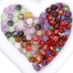 (52) Непрозрачная лаванда 120шт. непрозрачные УФ-реактивные шарики, бусины, меняющие цвет, круглые, с блеском порошок, разноцветные, 10 мм, отверстие : 1.6 мм