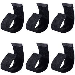 Черный 6шт. полиэстеровые липучки, магические ленты, с эластичной лентой, чёрные, 205x50x4 мм