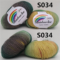 Gelb Wollstrickgarn, Segment gefärbt, Häkelgarn, für DIY-Mütze, Schal, Umhang, Gelb, 2 mm, ca. 196.85 Yards (180 m)/Knüll