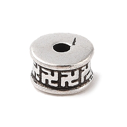 Antik Silber Farbe Tibetischer stil legierung perlen, Bleifrei und cadmium frei, Flachrund, gerade Kante, Antik Silber Farbe, 8x5 mm, Bohrung: 2 mm