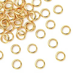 Real 18K Gold Plated SHEGRACE Brass Linking Rings, Ring Shape, Cadmium Free & Nickel Free & Lead Free, Real 18K Gold Plated, 5x5x1mm, Inner Diameter: 3.5mm