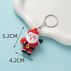 Santa Claus Пвх пластиковый брелок, Новогодняя тема, Дед Мороз, кулон: 5.2x4.2 см