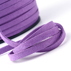Темно-Фиолетовый Замша Faux шнуры, искусственная замшевая кружева, темно-фиолетовый, 4x1.5 мм, 100 ярдов / рулон (300 футов / рулон)