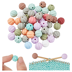 (52) Непрозрачная лаванда 50шт. Фокальные бусины из пищевого силикона, фонарь, разноцветные, 12 мм, отверстие : 2 мм