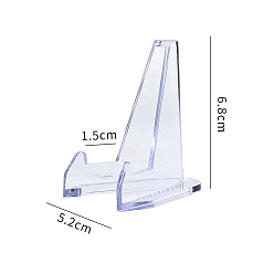 Прозрачный Прозрачная акриловая подставка для монет, стеллаж для фотокарточек, треугольный мольберт, прозрачные, 5.2x1.5x6.8 см