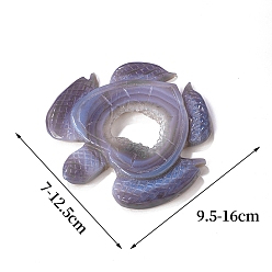 Turtle Резные фигурки исцеления из натуральной агатовой жеоды, Украшения из камня с энергией Рейки, черепаха, 160x125 мм