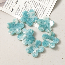 Небесно-голубой Акриловый кабошоны, цветок, голубой, 25x25 мм