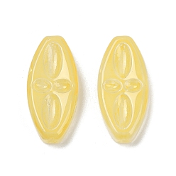 Золотистый Прозрачные стеклянные бусины, овальные с цветком, спекающийся лак, золотые, 20x9.5x4 мм, отверстие : 1.2 мм