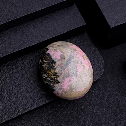 Родонит Украшение дисплея скульптуры из натурального родонита, для украшения стола в домашнем офисе. овальный, 45x35 мм