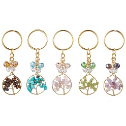 Смешанные камни Украшения из сплава с подвесками из смешанных камней, древо жизни, 7.85 см