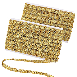 Gold 24M Polyester Braided Lace Trim, Sewing Centipede Lace Ribbon, for Clothes Accessories and Curtains Accessories, Gold, 5/8 inch(15mm)