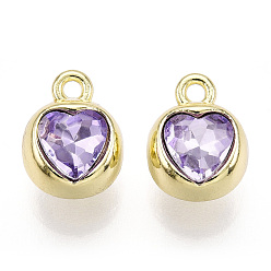 чертополох Стойки подвески обшивки сплава, со стразами, сердце, золотые, чертополох, 11.5x9x7.5 мм, отверстие : 1.6 мм