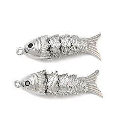 Платина Латунные микро проложить кубического циркония подвески, рыбы прелести, платина, 28.5x8x7 мм, отверстие : 1 мм