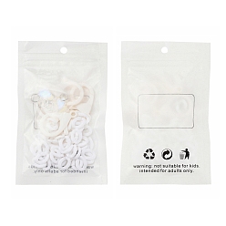 Blanc Kits de fabrication de chaînes de masques de bricolage, y compris 304 anneaux de saut en acier inoxydable, anneaux de liaison acryliques opaques, breloques en verre transparent et fermoirs pinces de homard en plastique, blanc, 13.5x10.5x3.5mm, Trou: 1.2mm, 94 pcs /sachet 