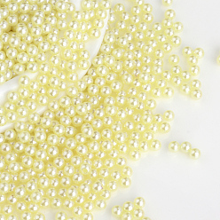 Light Khaki Imitation Pearl Acrylic Beads, No Hole, Round, Light Khaki, 1.5~2mm, about 10000pcs/bag