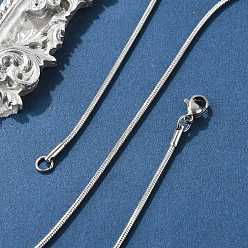 Нержавеющая Сталь Цвет Устойчивые к потускнению 304 ожерелья из нержавеющей стали в виде змеиной цепи, цвет нержавеющей стали, 17.7 дюйм (45 см), 1.5 мм