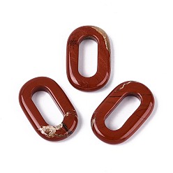 Красный Камень Природные красной яшмы подвески, подвески овальные, 38.5~40x24~25.5x5.5~7 мм, внутренний диаметр: 25~25.5x10~10.5 мм