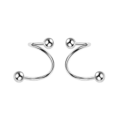 Серебро S925 серебряные серьги-каффы в форме буквы S, серебряные