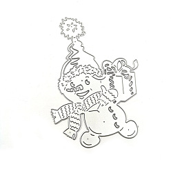 Snowman Carbon Steel Cutting Dies Stencils, for DIY Scrapbooking/Photo Album, Decorative Embossing DIY Paper Card, Matte Platinum Color, Christmas, Snowman Pattern, 12.2x8.8cm