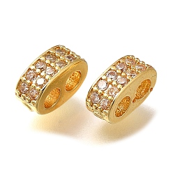 Золотой Латунное покрытие стойки микро паве кубический цирконий соединительные подвески, без кадмия и без свинца, долговечный, свиной пятачок, золотые, 9.5x4x6 мм, отверстие : 2.5 мм