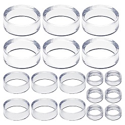 Прозрачный 18шт 3 стили акриловая рамка для дисплея, для хрустального шара diaplay, плоско-круглые, прозрачные, 1.6~4.47x0.6~1.55 см, Внутренний диаметр: 1.1~3.8 cm, 6 шт / стиль