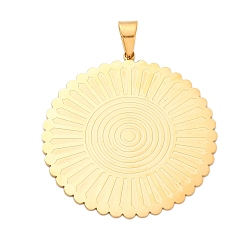 Цветок 304 из нержавеющей стали большие кулоны, ионное покрытие (ip), золотые, цветок, 63.5x60x1.5 мм, отверстие : 11x7.5 мм