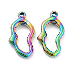 Rainbow Color 304 Stainless Steel Pendants, Heart Charms, Rainbow Color, 20.5x10.5x3mm, Hole: 1.4mm