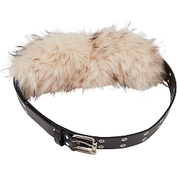 (404) Непрозрачное AB Кислое яблоко Ремень из искусственной кожи с кроличьей шерстью, цветочный белый, 1100x38 мм