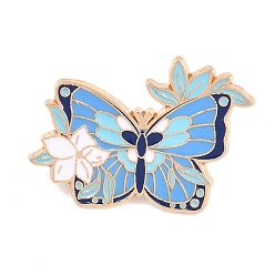 Васильковый Застежки для значков в виде бабочек из сплава с эмалью, золотые, васильковый, 20x28 мм