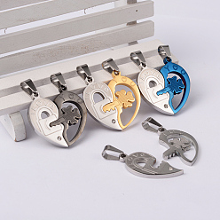 (52) Непрозрачная лаванда Сердце 304 из нержавеющей стали горный хрусталь сплит подвески, пара подвески, разноцветные, 32x31x3 мм, отверстие : 4x8 мм