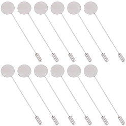 Нержавеющая Сталь Цвет 70шт. 201 фурнитура для броши из нержавеющей стали, цвет нержавеющей стали, лоток : 15 мм, 77x15 мм, штифты : 1 мм