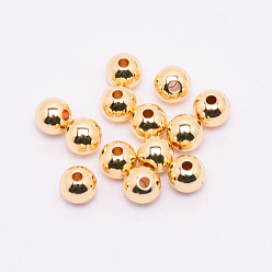 Plaqué 14K Or Véritable Perles solides en laiton, rondelle, réel 14 k plaqué or, 6x5.5mm, Trou: 1.6mm