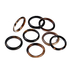 Кокосово-Коричневый Кольца из натурального агата, окрашенного и нагретого, для женщин, кокосового коричневый, 2.5~3 мм, внутренний диаметр: 17~18 мм