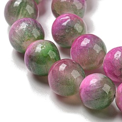 Camélia Teints jade naturel perles brins, ronde, camélia, 8mm, Trou: 1.2mm, Environ 49 pcs/chapelet, 15.55 pouce (39.5 cm)