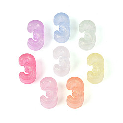 (52) Непрозрачная лаванда Светящиеся матовые прозрачные акриловые бусины, бусины с большим отверстием, число 3, с блеском порошок, светится в темноте, разноцветные, 13x21.8x11.8 мм, отверстие : 6.5 мм, Около 222 шт / 500 г