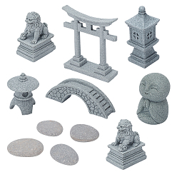 (52) Непрозрачная лаванда 11шт. 7 стили статуэток из смолы и ПВХ, микро пейзаж украшение аквариума, разнообразные, разноцветные, 18.5~72x21~70.5x4.5~42 мм