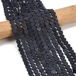 Синий Драгоценный Камень Синтетический синий авантюрин бисер нитей, матовые, сердце, 6x6x2.5 мм, отверстие : 1 мм, около 69 шт / нитка, 14.96'' (38 см)