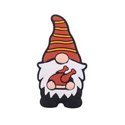 Шоколадный Силиконовые фокусные шарики, рождественский гном, цвет шоколада, 35x20 мм