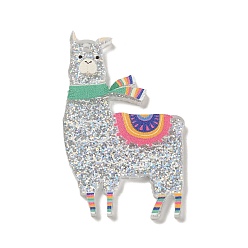 Серебро Акриловые подвески, альпака, серебряные, 51.5x31.5x1.6 мм, отверстие : 2.5 мм