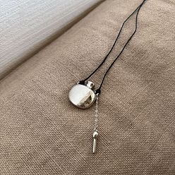 Bottle Кулон из сплава, черный вощеный шнурок, ожерелье для женщин, платина, бутылка, 23.62~27.56 дюйм (60~70 см)