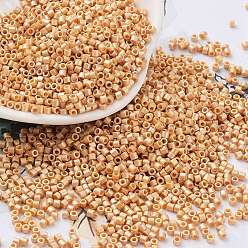 Сэнди Коричневый Выпечка краска стеклянные бусины, цилиндр, песчаный коричневый, 2x1.5 мм, отверстие : 1 мм, Около 50398 шт / фунт