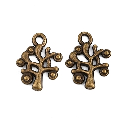 Античная Бронза Сплавочные подвески тибетского стиля, дерево, античная бронза, 15x11.5x1.5 мм, отверстие : 1.5 мм