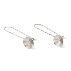 Нержавеющая Сталь Цвет Устойчивые к потускнению 304 фурнитура для сережек-колец из нержавеющей стали, проволока для почек с круглым лотком, цвет нержавеющей стали, 21 датчик, 37x10.5 мм, штифты : 0.7 мм, лоток : 10 мм