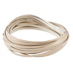 White PE Plastic Imitation Rattan Wicker, Solid Weaving Material, for DIY, Furniture Knitting, Flat with Stripe Pattern, White, 8x1.2mm, 32m/roll